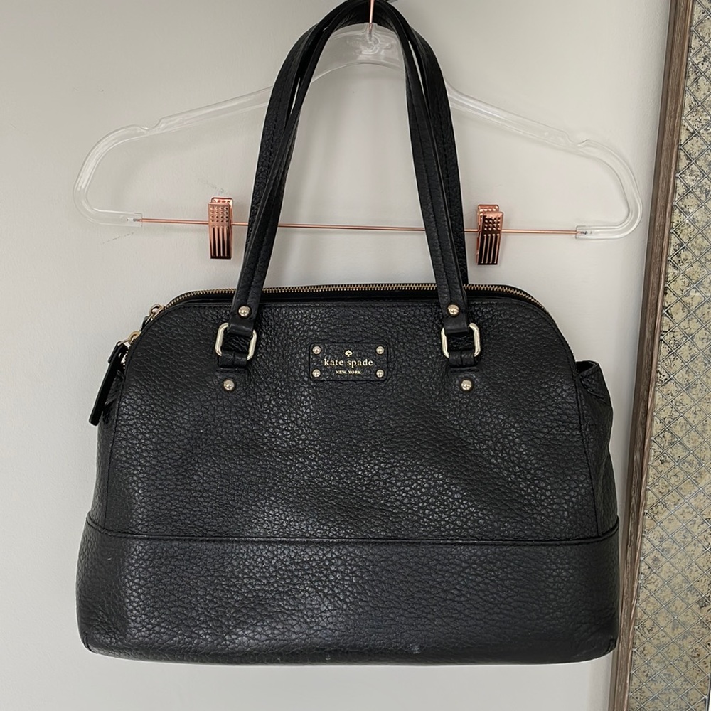 Kate Spade Double Zip Black Leather Tote